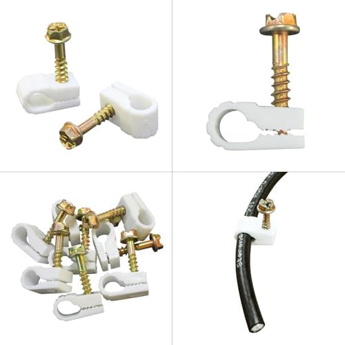 STEREN Coaxial Cable Clips - Cable Holder - Wire Clips - Siding Clips for Hanging - Cord Holder for Desk - Cable Clamps 