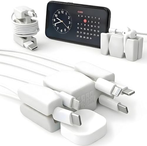 CordBrick 4PK Silicone & Steel Weighted Nightstand Cord Holders. Travel Phone Charger Organizers. Useful iPhone Accessor