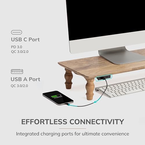 Anji Mountain Monitor Stand for Desk - Desktop Organizer & Laptop Riser, Ergonomic Monitor Riser, Space-Saving, Durable,