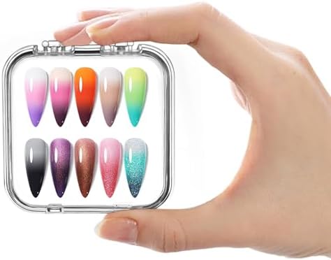 48 Sets Press On Nail Storage Box, Clear Artificial Nail Display Case Acrylic Nail Boxes Press On Nail Packaging Box, Ad