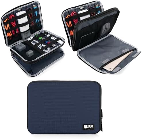 BUBM Double Layer Electronics Organizer, Travel Gadget Bag for Cables, Memory Cards, Flash Hard Drive and More, Fit for 