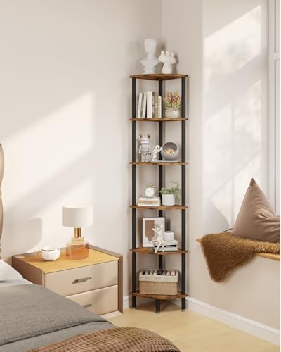 IBUYKE 6 Tier Corner Shelf Stand,Industrial Corner Display Rack WBC011H