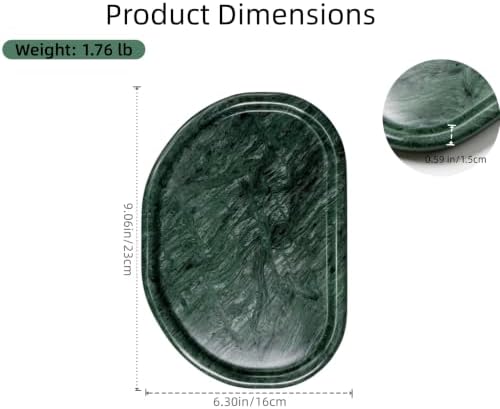 Natural Marble Vanity Tray,Special-Shaped Jewelry Tray for Bathroom