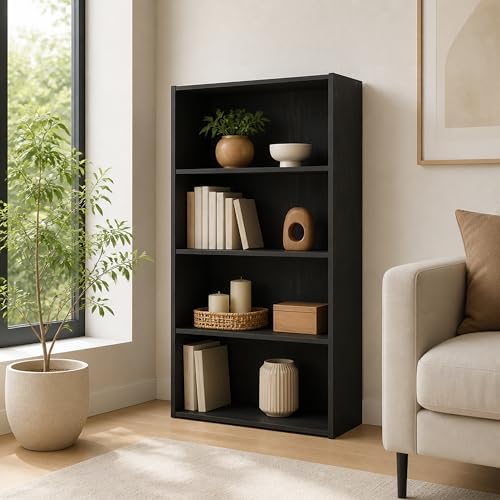 4-Tier Book Shelf, Storage Organizer, Bookshelf, Bookcase with Open Shelf, 9.4 x 23.6 x 41.7, for Living Room, Home Offi