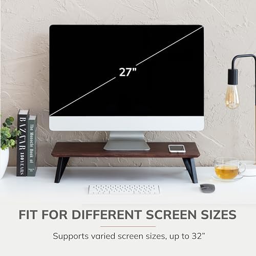 Anji Mountain Monitor Stand for Desk - Desktop Organizer & Laptop Riser, Ergonomic Monitor Riser, Space-Saving, Durable,