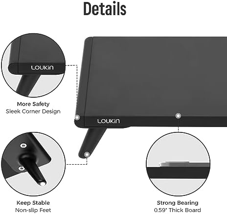 loukin Monitor Stand Riser for Desk, 22.4" × 8.2" Computer Stand, Black