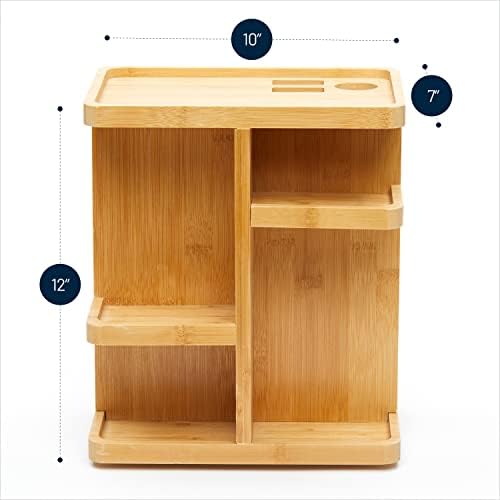 Bamboo 360 Degree Rotating 12 inches Makeup Organizer, Cosmetic Organizer