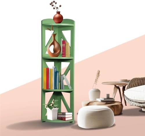 Corner Shelf Stand, Corner Bookshelf, Small Corner Shelves by Natural Wood, Plant Stand, Corner Bookcase for Living Room