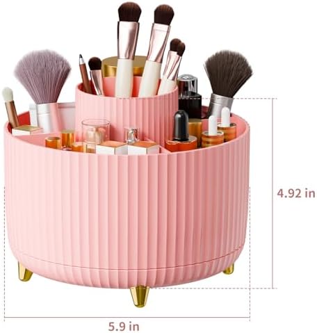 fanado 360° Rotate Makeup Brush Holder Organizer, Makeup Organizers Countertop, Makeup organization and Skincare Storage