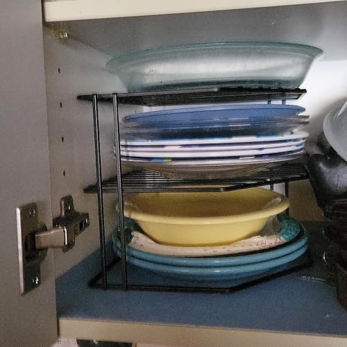 Frcctre 3-Tier Kitchen Corner Shelf Rack Counter and Cabinet Organizer, 9x9x7.5 Inch Metal Wire Kitchen Counter Pantry C