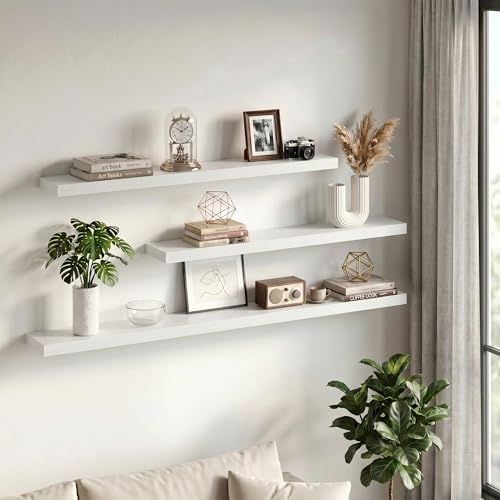 Fun Memories Floating Shelves for Wall 72 Inch, Set of 1 – Wall-Mounted Storage & Display Shelf with Invisible Bracket, 