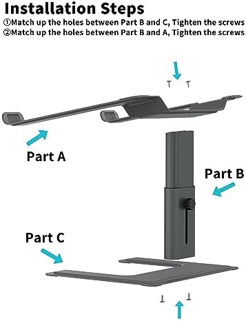 ALASHI Laptop Stand, Height Adjustable Desk Riser, 10-17.3", Gery