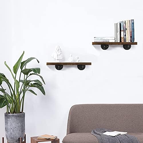 3/4" Industrial Black Iron Pipe Shelf Brackets, Rustic Wall Mounted DIY Shelving Brackets Hanging Custom Pipe Brackets f