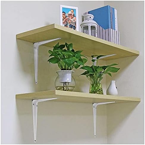 Nuk3y L Shape Heavy Duty Shelf Bracket with Screws, 20 Pack (10"" x 12"", White)