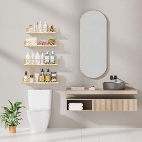 Amaoot Floating Shelves for Wall Set of 4, Wall Shelf Wood Floating Shelf