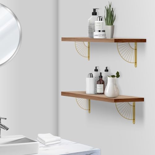 Z METNAL Decorative Shelf Brackets, Brass Metal Shelves Bracket, Wall Decor, Modern Shelving Bracket for DIY Floating Sh