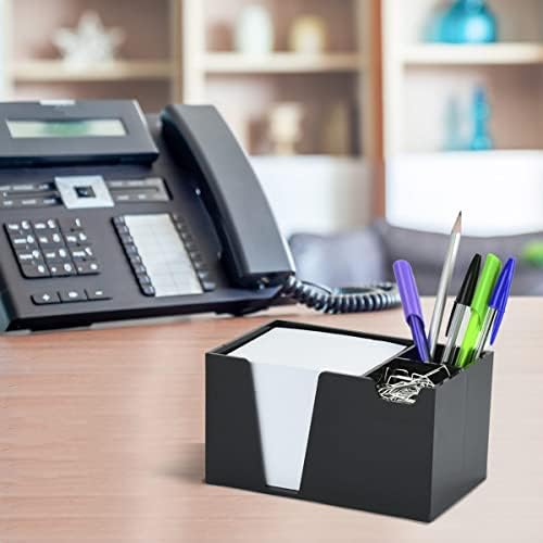 Acrimet Desktop Organizer Pencil, Pen, Paper, Clip, Caddy Holder (Plastic) (White Paper Included) (Black Color)