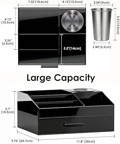 ProCase Cologne Organizer for Men with Drawer, Bathroom Organizer -1 Cup