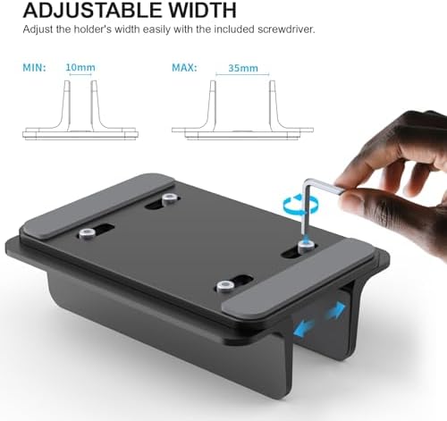 YICOSUN Aluminum Vertical Laptop Stand for Desk - Adjustable Width Dock for MacBook, Surface, Samsung, HP, Dell up to 17