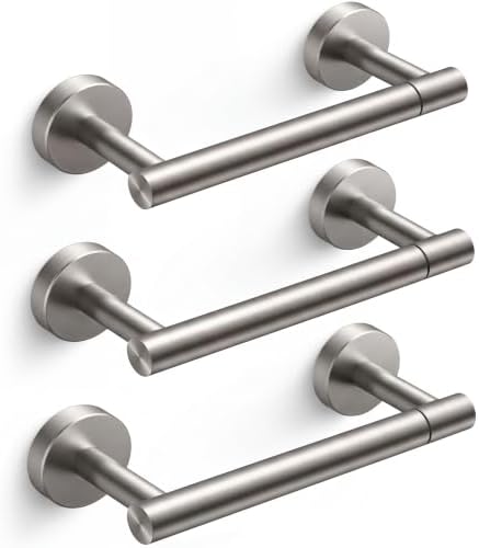 FORIOUS Toilet Paper Holder Wall Mount, Stainless Steel Rustproof Double Post Pivoting Tissue Roll Holder for Bathroom, 