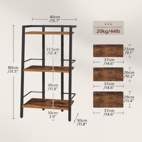 MAHANCRIS 3-Tier Book Shelf, Ladder Shelf, Bookcase, Ladder Shelving Unit