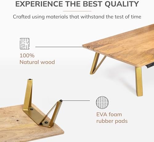 Anji Mountain Monitor Stand for Desk - Desktop Organizer & Laptop Riser, Ergonomic Monitor Riser, Space-Saving, Durable,