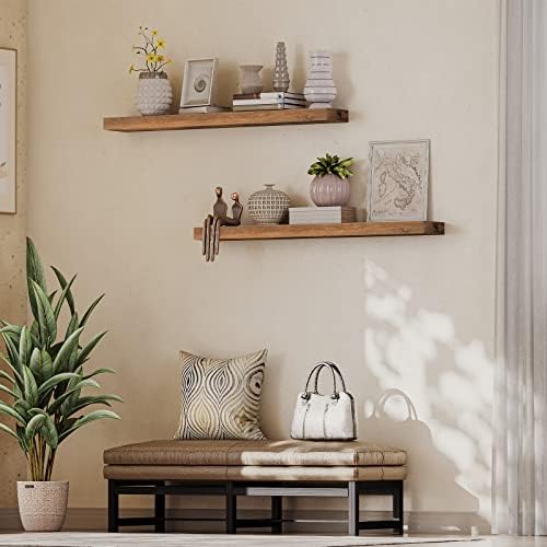 HOOBRO Floating Shelves for Wall, Wall Mounted Shelf Set of 2, 47.2" Hanging Shelf with Invisible Brackets, for Wall Sto