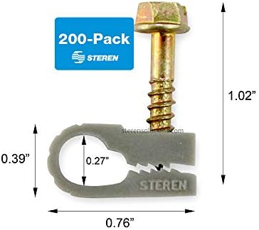 STEREN Coaxial Cable Clips - Cable Holder - Wire Clips - Siding Clips for Hanging - Cord Holder for Desk - Cable Clamps 