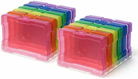 novelinks 6 Pcs 4"x6" Plastic Photo Storage Boxes with Tray (Color 2Pack)