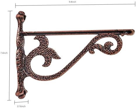 khtumeware 4 Pack Heavy Duty Hammered Antique Copper Shelf Brackets 10 Inch Wall Mounted Shelf Brackets Decorative Metal