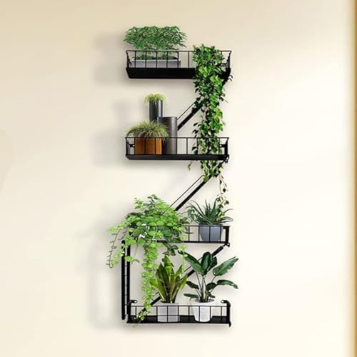 Fire Escape Wall Shelf - 4-Tier Trinket & Action Figure Display with Screwdriver & Screws, Unique Rustic Floating Action