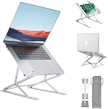 Laptop Stand for Desk，Stable MacBook Pro Stand，Ergonomic Aluminum Computer Riser for 12 13 15 16 17 inch ，Computer Cooli