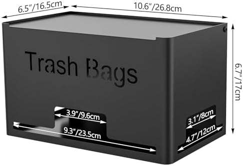 STWWO Extra Large Trash Bag Holder, Garbage Bag Dispenser Holder, Black