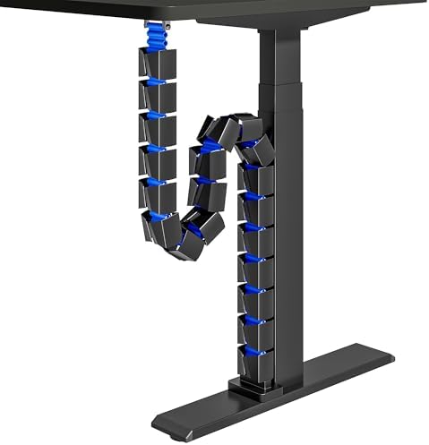 ARES WING Under Desk Cable Management Spine, Screw-On Vertebrae Cord Organizer for Standing Desk, Length-Adjustable with