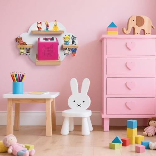 White Cloud Tonie Storage,Wall Floating Shelf for TonieBox 1/2