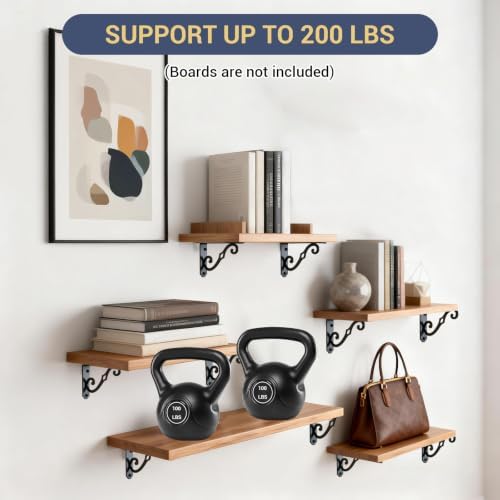 HOME MASTER HARDWARE Decorative Shelf Brackets, 5x3.5 inch, Black, 10 Pack