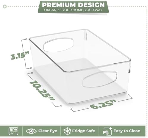 Sorbus Fridge Organizers and Storage, Clear Bins (Medium, 10 Pack)