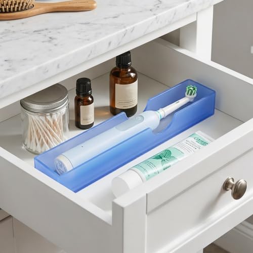 Acrylic Electric Toothbrush Holder with Diatomite Drying Stone (Blue)