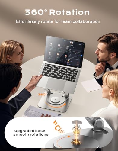 RIWUCT 360° Rotatable Laptop Stand for Desk Adjustable Height