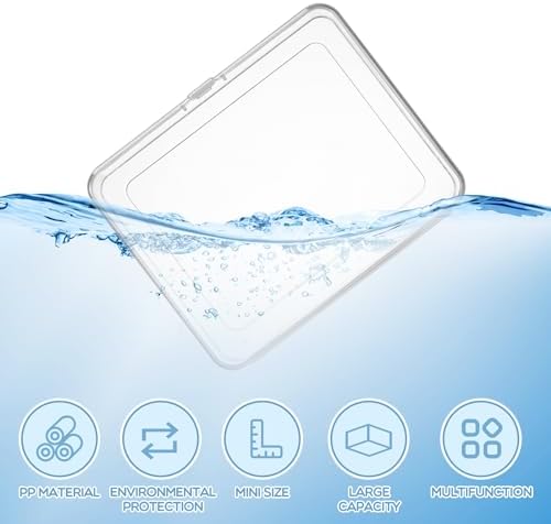 Jetec 6 Pieces Small Clear Plastic Storage Box, 5 x 4 x 1.3 Inch