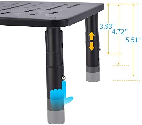 2 Pack Monitor Stand Rise 3 Height Adjustable,Computer, iMac, Pc, Printer, Desktop Ergonomic Metal Monitor Riser Stand w