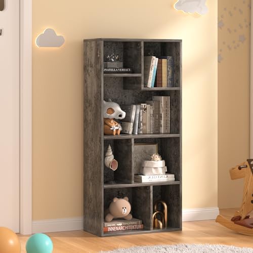 VECELO Cubby Storage Organizer Bookcase, Open Cube Display Shelf Cabinet, Freestanding Multicompartment Bookshelf for De