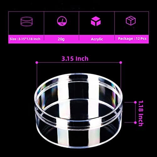 KissYou 12-Pack Acrylic Round Box Clear Candy Box, 3.2x3.2x1.2 Inch