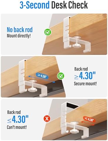 [Upgraded] Large Under Desk Cable Management Tray, Cinati Cable Management Under Desk No Drill, 42" Fabric Cord Hider fo