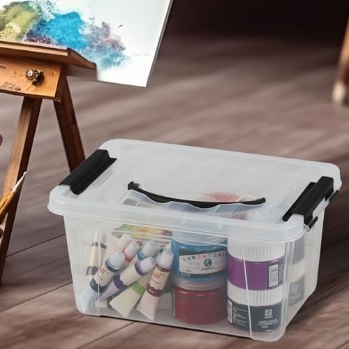6 Liter Plastic Storage Box, Clear Storage Bin with Lids Set of 6