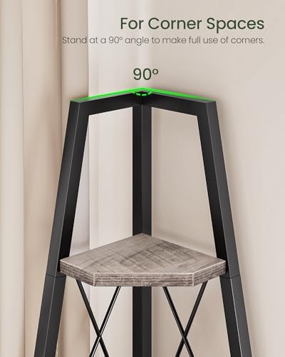 CHOEZON 5-Tier Corner Shelf, Corner Bookshelf, Ladder Shelf, Floor Standing Storage Rack, Open Display Stand, Plant Stan