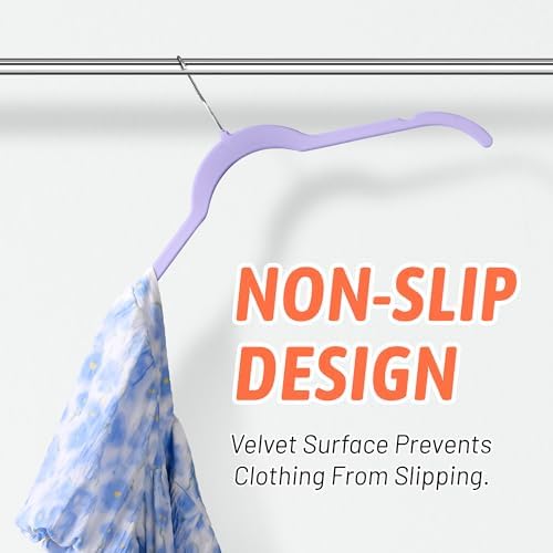 Sishynio Velvet Hangers 30 Pack, Non-Slip Slim Felt Hangers Multicolor