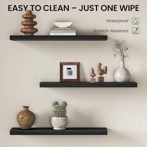 Fun Memories Floating Shelves for Wall 32 Inch, Set of 2 – Wall-Mounted Storage & Display Shelf with Invisible Bracket, 