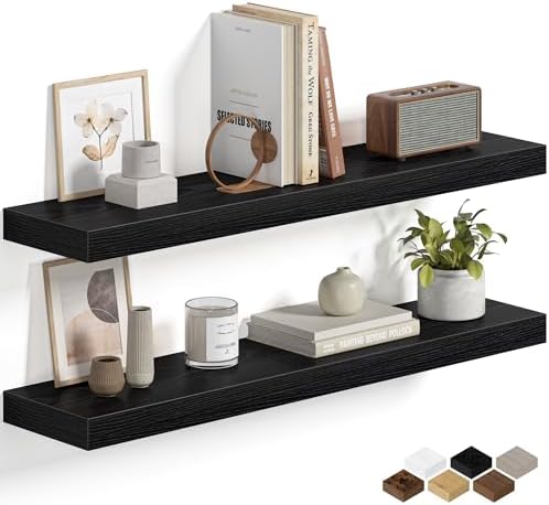 Fun Memories Floating Shelves for Wall 30 Inch, Set of 2 – Wall-Mounted Storage & Display Shelf with Invisible Bracket, 