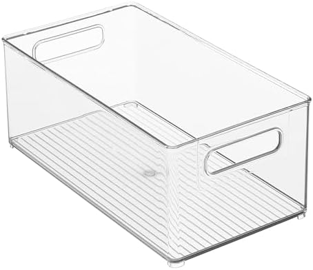 mDesign Deep Plastic Kitchen Storage Organizer Container Bin for Pantry, Cabinet, Cupboard, Shelves, Fridge, or Freezer 